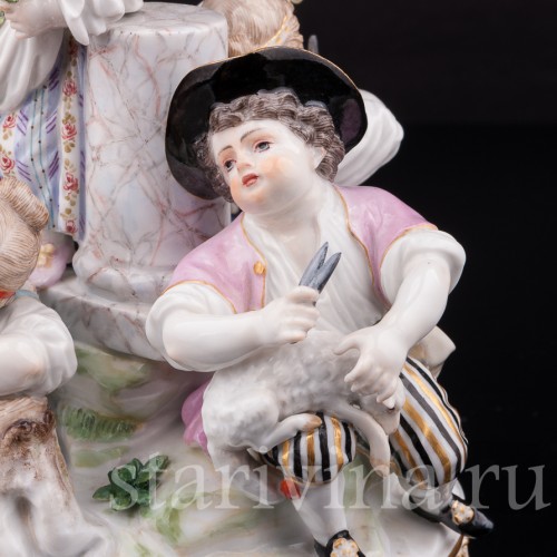 Фарфоровая композиция Пять пастушков, Meissen, Германия, сер. 19 - нач. 20 вв.