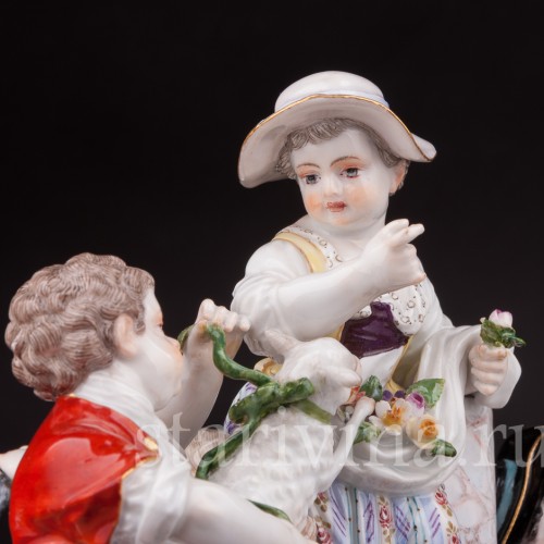 Фарфоровая композиция Пять пастушков, Meissen, Германия, сер. 19 - нач. 20 вв.