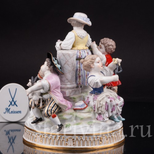 Фарфоровая композиция Пять пастушков, Meissen, Германия, сер. 19 - нач. 20 вв.