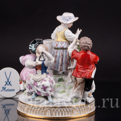 Фарфоровая композиция Пять пастушков, Meissen, Германия, сер. 19 - нач. 20 вв.