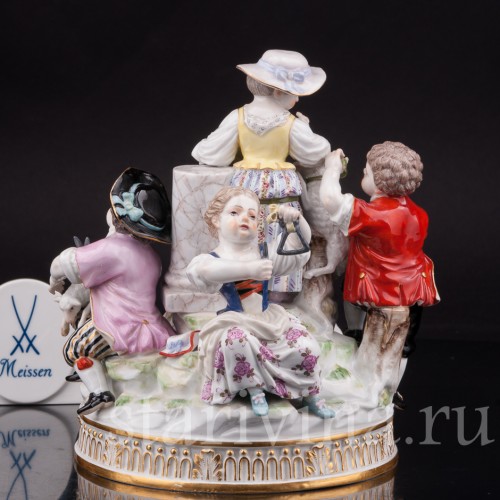 Фарфоровая композиция Пять пастушков, Meissen, Германия, сер. 19 - нач. 20 вв.