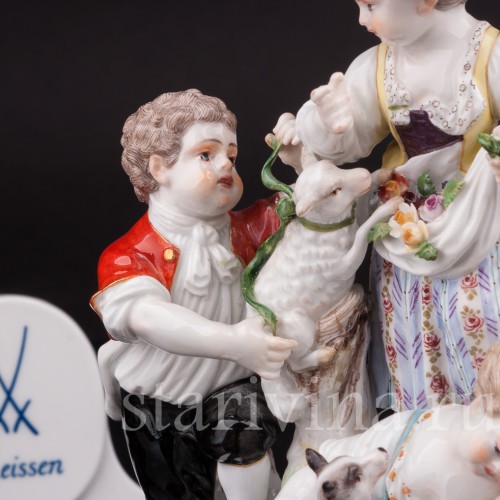 Фарфоровая композиция Пять пастушков, Meissen, Германия, сер. 19 - нач. 20 вв.