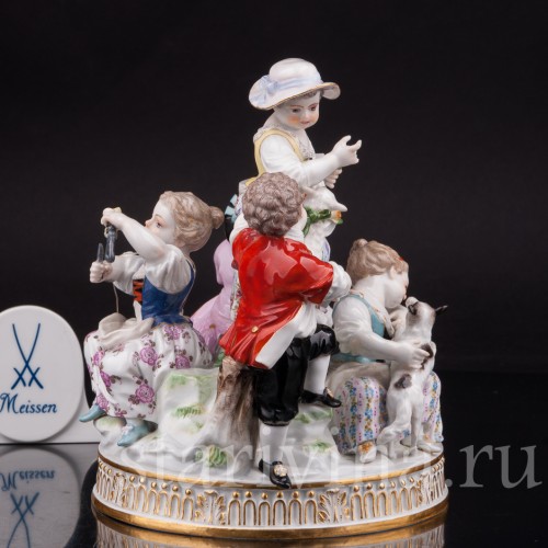 Фарфоровая композиция Пять пастушков, Meissen, Германия, сер. 19 - нач. 20 вв.