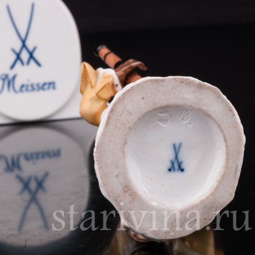 Фигурка из фарфора Обезьяна с фаготом, Meissen, Германия, сер. 19 - нач. 20 вв.