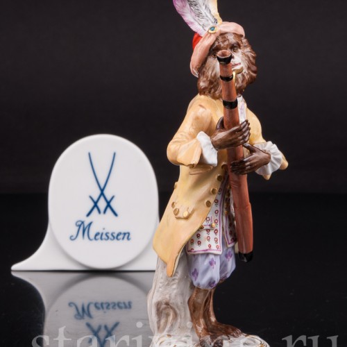 Фигурка из фарфора Обезьяна с фаготом, Meissen, Германия, сер. 19 - нач. 20 вв.