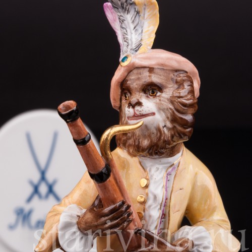 Фигурка из фарфора Обезьяна с фаготом, Meissen, Германия, сер. 19 - нач. 20 вв.