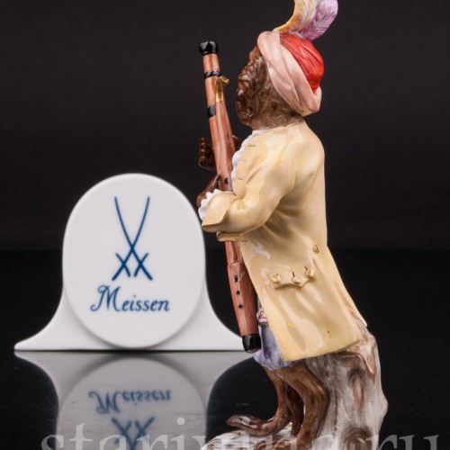 Фигурка из фарфора Обезьяна с фаготом, Meissen, Германия, сер. 19 - нач. 20 вв.