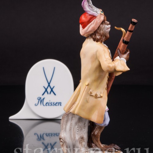 Фигурка из фарфора Обезьяна с фаготом, Meissen, Германия, сер. 19 - нач. 20 вв.