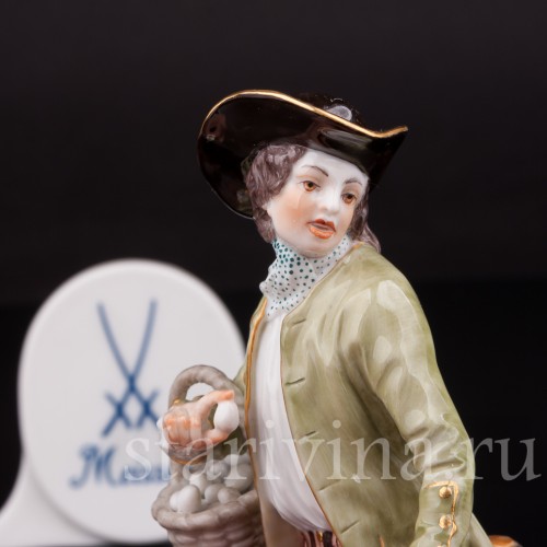 Фарфоровая фигурка Продавец птицы, Cries de Paris, Meissen, Германия.