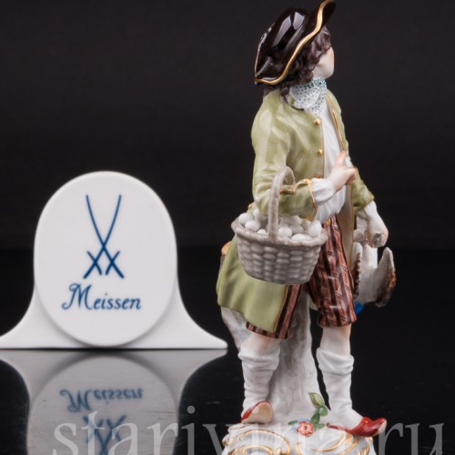 Фарфоровая фигурка Продавец птицы, Cries de Paris, Meissen, Германия.