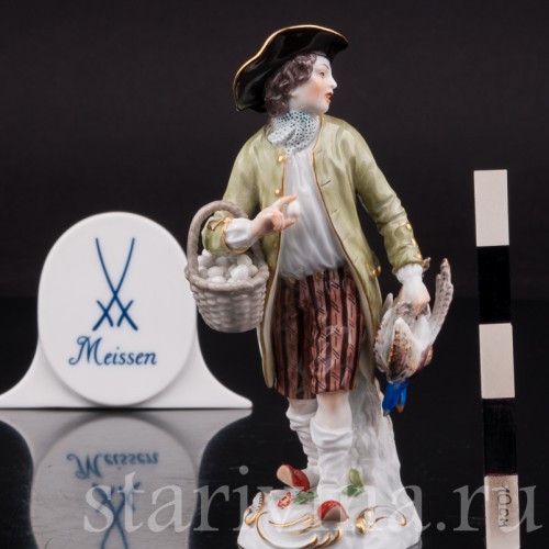 Фарфоровая фигурка Продавец птицы, Cries de Paris, Meissen, Германия.