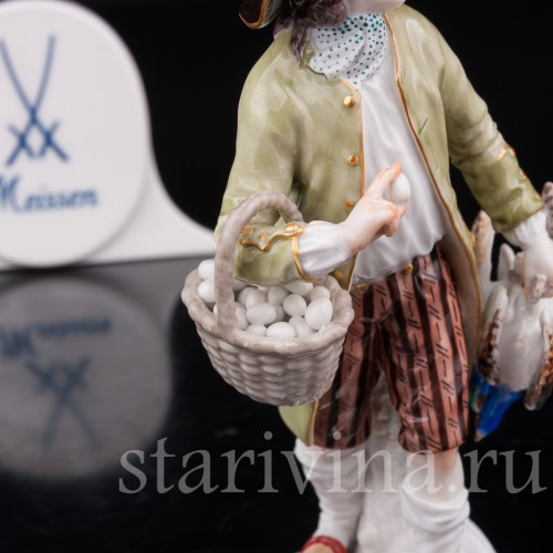 Фарфоровая фигурка Продавец птицы, Cries de Paris, Meissen, Германия.