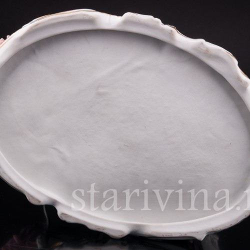 Фарфоровая статуэтка За бокалом вина, пара, кружевная, Volkstedt, Германия, вт.пол. 20 в.