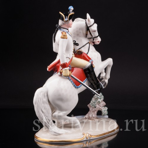Фарфоровая статуэтка Баварский кирасир, 1770 г, Nymphenburg, Германия, 1930-40 гг.