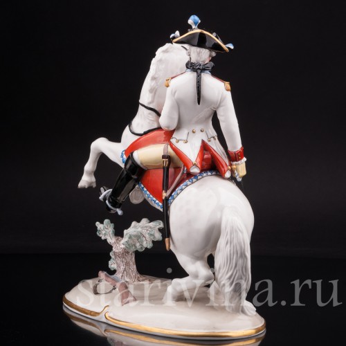 Фарфоровая статуэтка Баварский кирасир, 1770 г, Nymphenburg, Германия, 1930-40 гг.