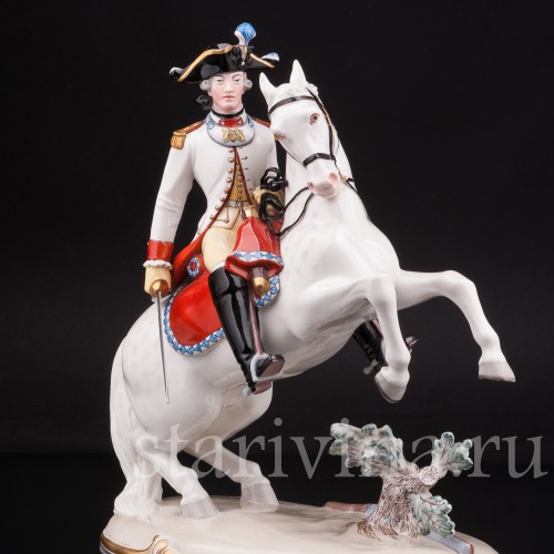Фарфоровая статуэтка Баварский кирасир, 1770 г, Nymphenburg, Германия, 1930-40 гг.