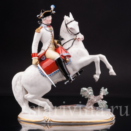 Фарфоровая статуэтка Баварский кирасир, 1770 г, Nymphenburg, Германия, 1930-40 гг.