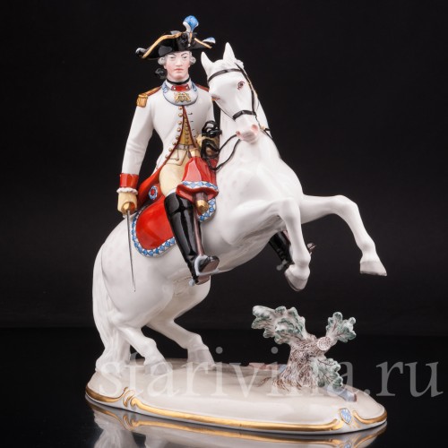 Фарфоровая статуэтка Баварский кирасир, 1770 г, Nymphenburg, Германия, 1930-40 гг.