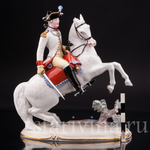 Фарфоровая статуэтка Баварский кирасир, 1770 г, Nymphenburg, Германия, 1930-40 гг.