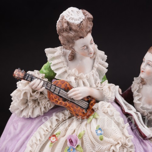 Фарфоровая композиция Дуэт, кружевная, Ernst Bohne Sohne, Германия, нач. 20 в.