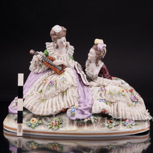 Фарфоровая композиция Дуэт, кружевная, Ernst Bohne Sohne, Германия, нач. 20 в.