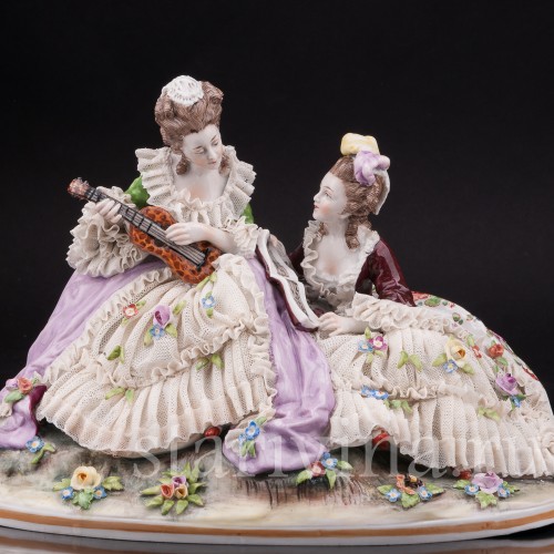 Фарфоровая композиция Дуэт, кружевная, Ernst Bohne Sohne, Германия, нач. 20 в.