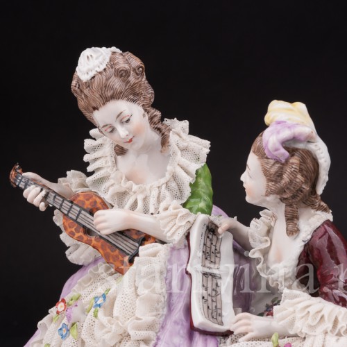 Фарфоровая композиция Дуэт, кружевная, Ernst Bohne Sohne, Германия, нач. 20 в.