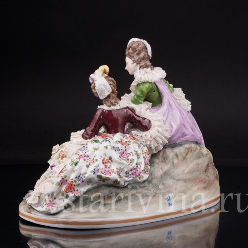 Фарфоровая композиция Дуэт, кружевная, Ernst Bohne Sohne, Германия, нач. 20 в.