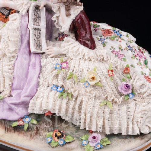 Фарфоровая композиция Дуэт, кружевная, Ernst Bohne Sohne, Германия, нач. 20 в.