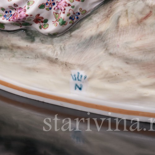 Фарфоровая композиция Дуэт, кружевная, Ernst Bohne Sohne, Германия, нач. 20 в.