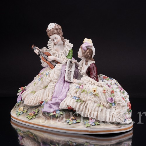 Фарфоровая композиция Дуэт, кружевная, Ernst Bohne Sohne, Германия, нач. 20 в.