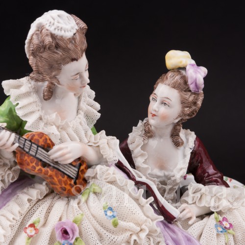 Фарфоровая композиция Дуэт, кружевная, Ernst Bohne Sohne, Германия, нач. 20 в.
