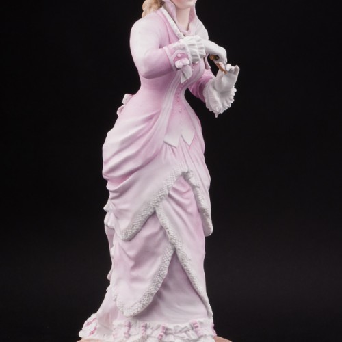 Фарфоровая статуэтка девушки Дама с веером, Richard Eckert & Co, Германия, 1894-1908 гг.