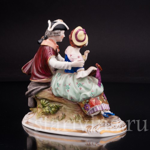 Статуэтка из фарфора Пара с лютней, Rudolf Kammer, Германия, 1945-1972 гг.