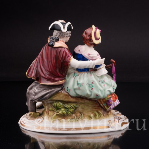 Статуэтка из фарфора Пара с лютней, Rudolf Kammer, Германия, 1945-1972 гг.