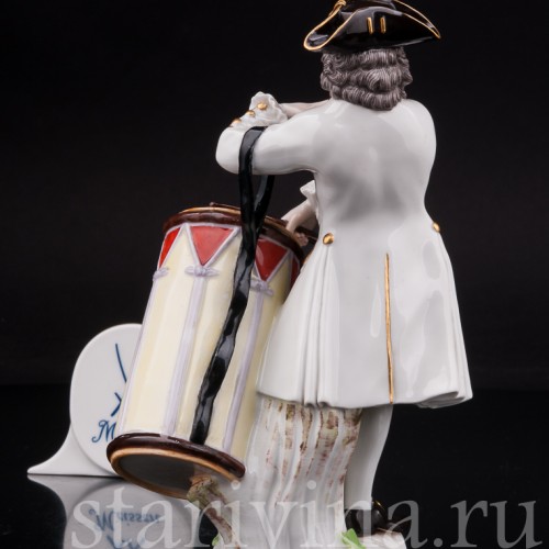 Фарфоровая статуэтка музыканта Барабанщик Meissen, Германия, 1988 г.