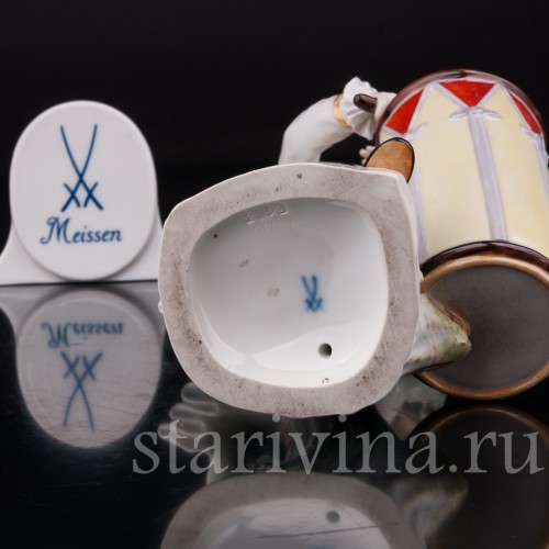 Фарфоровая статуэтка музыканта Барабанщик Meissen, Германия, 1988 г.