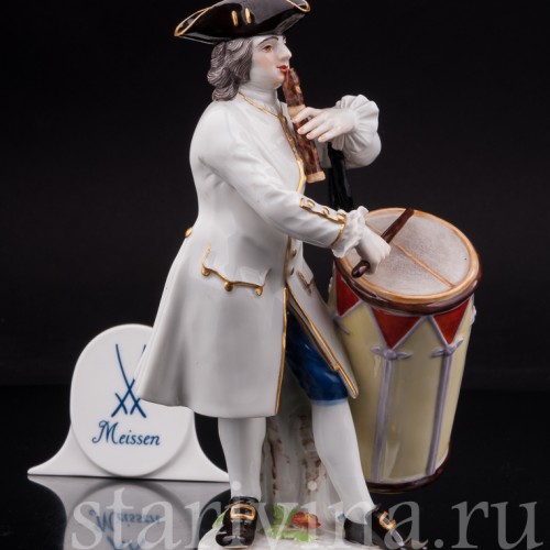 Фарфоровая статуэтка музыканта Барабанщик Meissen, Германия, 1988 г.