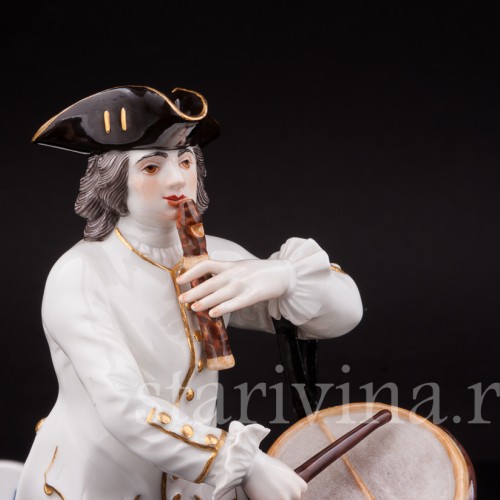 Фарфоровая статуэтка музыканта Барабанщик Meissen, Германия, 1988 г.