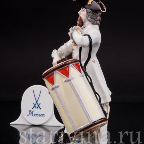 Фарфоровая статуэтка музыканта Барабанщик Meissen, Германия, 1988 г.