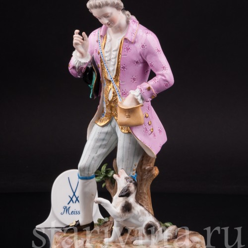 Фарфоровая статуэтка Кавалер с собачкой, Meissen, Германия, 19 век.