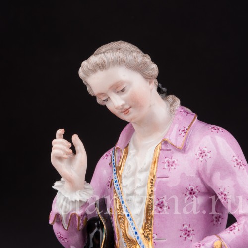 Фарфоровая статуэтка Кавалер с собачкой, Meissen, Германия, 19 век.