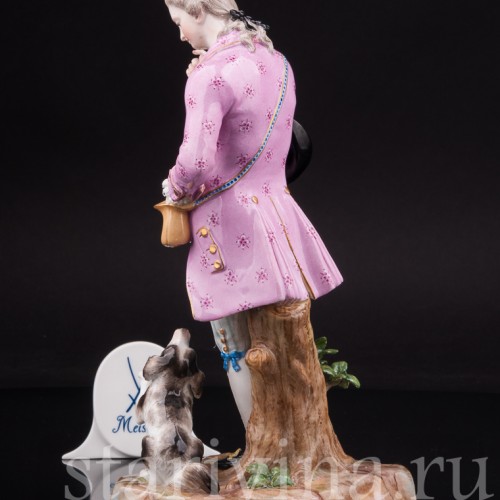 Фарфоровая статуэтка Кавалер с собачкой, Meissen, Германия, 19 век.