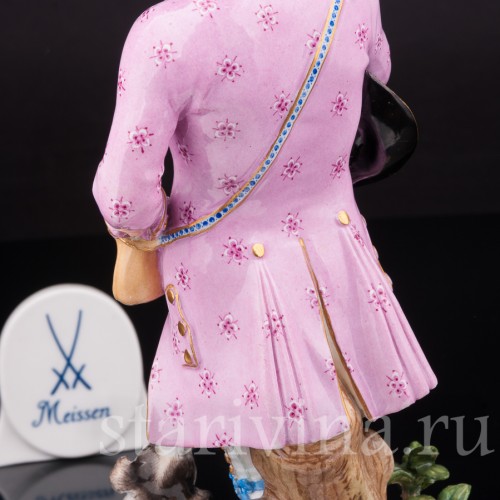 Фарфоровая статуэтка Кавалер с собачкой, Meissen, Германия, 19 век.