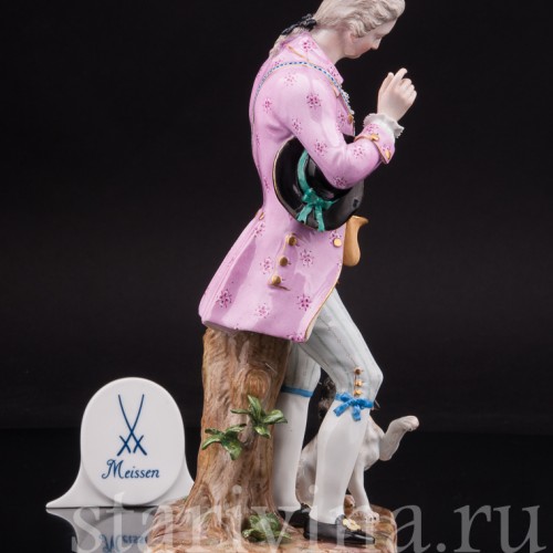 Фарфоровая статуэтка Кавалер с собачкой, Meissen, Германия, 19 век.