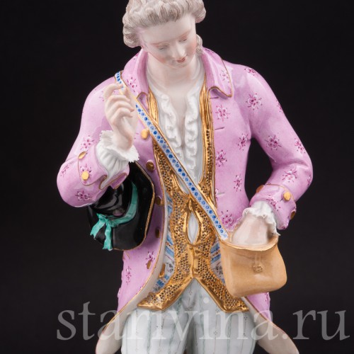Фарфоровая статуэтка Кавалер с собачкой, Meissen, Германия, 19 век.