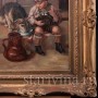 Картина маслом на холсте Мальчик в кожаных штанах с собакой, Германия, ок. 1900 г.