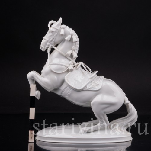 Фарфоровая статуэтка лошади Левада, испанская школа верховой езды, Augarten, Австрия, сер. 20 в.