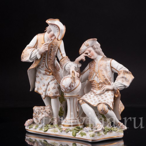 Фарфоровая композиция Вольные каменщики (массоны), Carl Thieme, Германия, нач. 20 в.