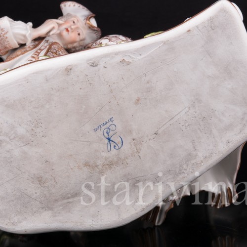 Фарфоровая композиция Вольные каменщики (массоны), Carl Thieme, Германия, нач. 20 в.